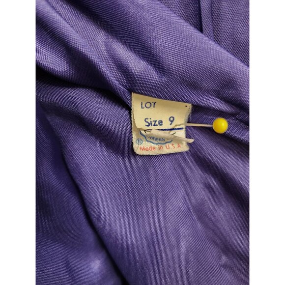 Vintage Royal Blue Union Made Wool Coat Size 9 Double-Breasted USA Made - Picture 3 of 13